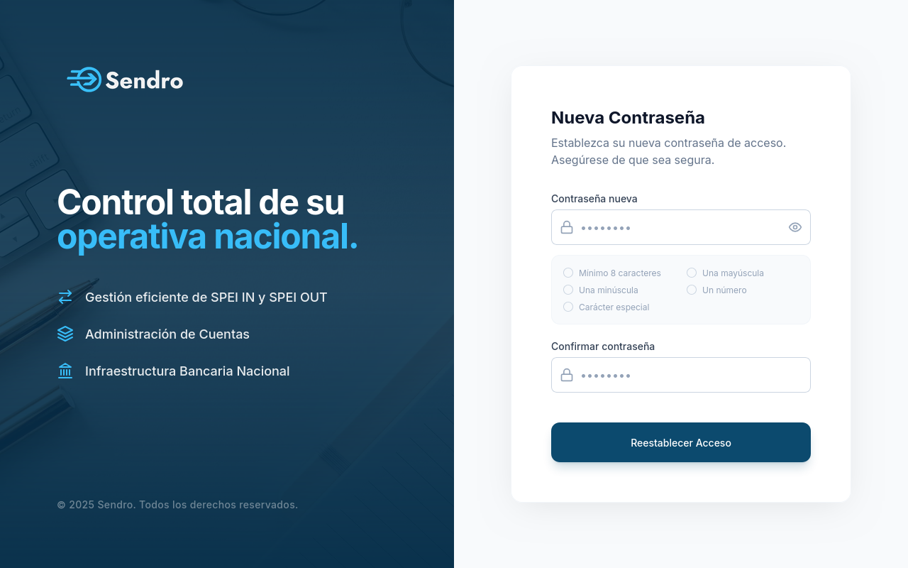 Formulario para Establecer Nueva Contraseña
